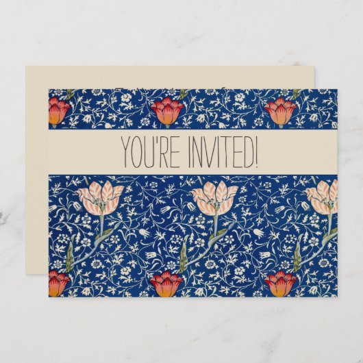 William Morris Medway Blue Floral Kaart (Voorkant / Achterkant)