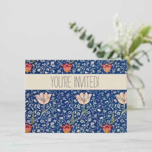 William Morris Medway Blue Floral Kaart (Staand voorkant)