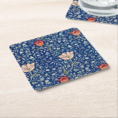 William Morris Medway Blue Floral Kartonnen Onderzetters (Schuin)