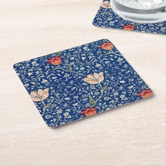 William Morris Medway Blue Floral Kartonnen Onderzetters (Schuin)