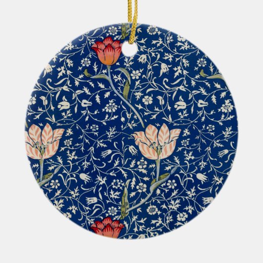 William Morris Medway Blue Floral Keramisch Ornament (Voorkant)