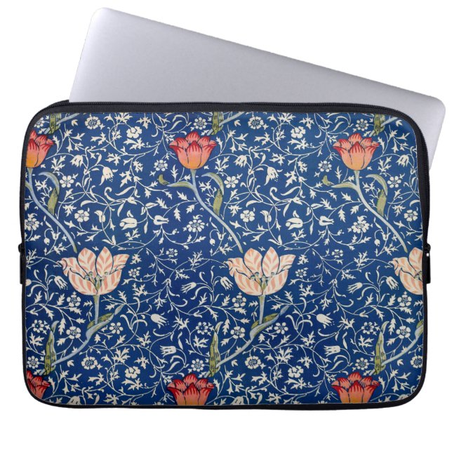 William Morris Medway Blue Floral Laptop Sleeve (Voorkant)