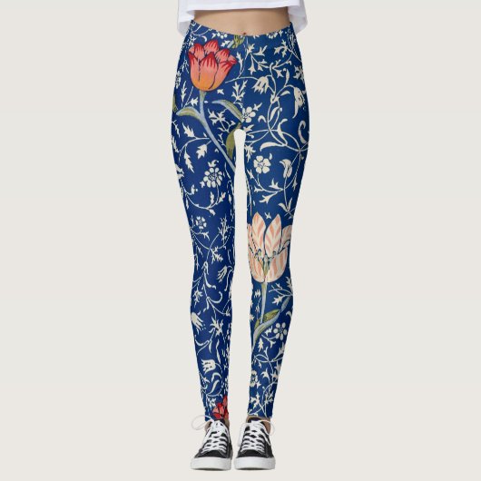 William Morris Medway Blue Floral Leggings (Voorkant)
