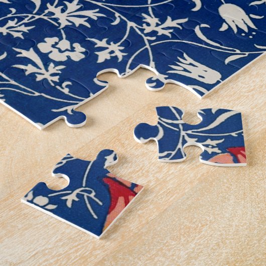 William Morris Medway Blue Floral Legpuzzel (Zijkant)
