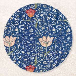 William Morris Medway Blue Floral Ronde Kartonnen Onderzetter