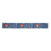 William Morris Medway Blue Floral Satijnen Lint (Voorkant)