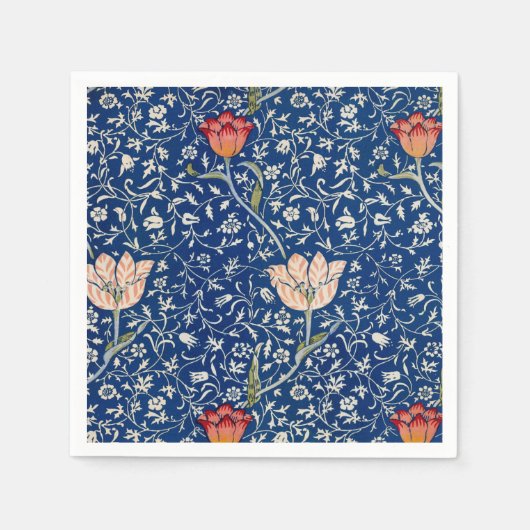 William Morris Medway Blue Floral Servet (Voorkant)