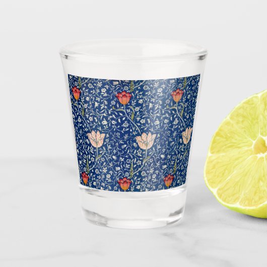 William Morris Medway Blue Floral Shot Glas (Voorkant)
