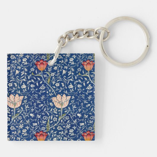 William Morris Medway Blue Floral Sleutelhanger (Achterkant)