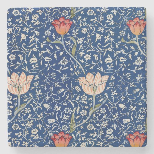 William Morris Medway Blue Floral Stenen Onderzetter (Voorkant)