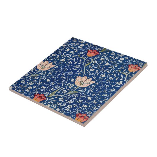 William Morris Medway Blue Floral Tegeltje (Zijkant)