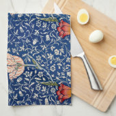 William Morris Medway Blue Floral Theedoek (Quarter Fold)