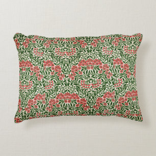 William Morris Michaelmas Daisy Flowers Pink Green Accent Kussen