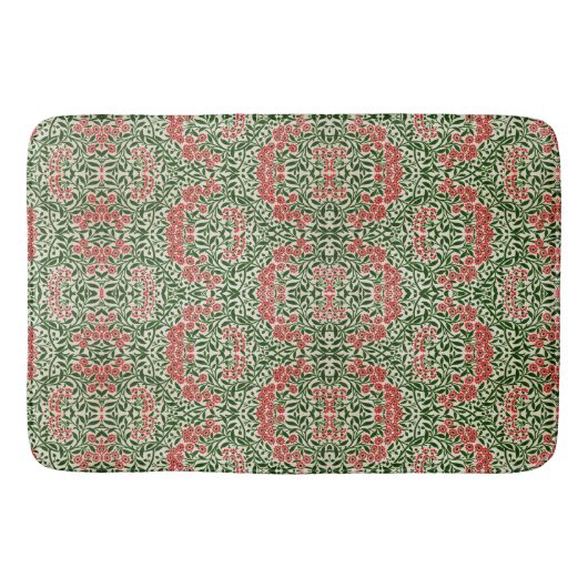 William Morris Michaelmas Daisy Flowers Pink Green Badmat (Voorkant)