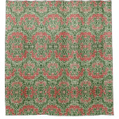 William Morris Michaelmas Daisy Flowers Pink Green Douchegordijn (Voorkant)