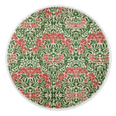 William Morris Michaelmas Daisy Flowers Pink Green Keramische Knop (Voorkant)