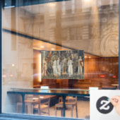 William Morris Middeleeuwse Ridders Tapijt Ontwerp Raamsticker (Cafe Raam)