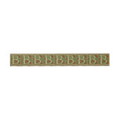 William Morris Monogram Letter B Bloem Roze Groen Uitnodigingen Wikkel (Vlak)