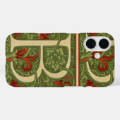 William Morris Monogram Letter B Bloemrijk Rood Gr Case-Mate iPhone Case (Achterkant (horizontaal))