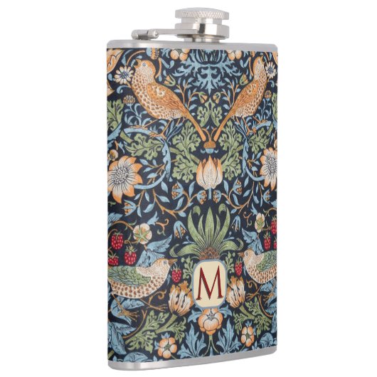 William Morris Monogram Strawberry Thief Heupfles (Rechts)