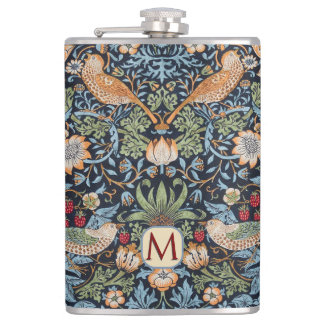 William Morris Monogram Strawberry Thief  Heupfles