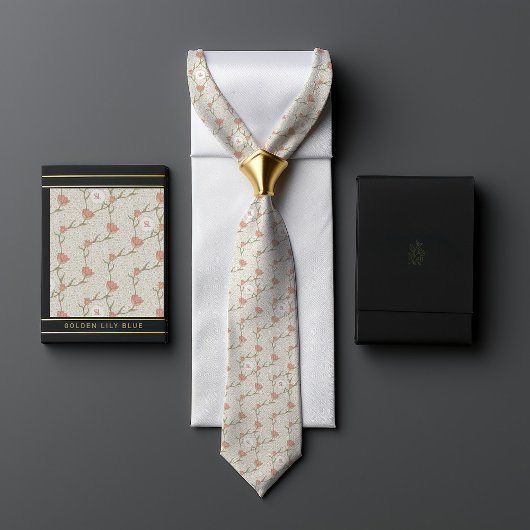 William Morris Monogrammed Garden Tulip Floral Stropdas