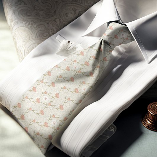 William Morris Monogrammed Garden Tulip Floral Stropdas