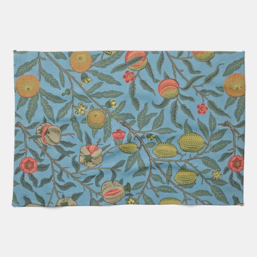 William Morris Mooi Bladerwerk Kleurrijke Vruchten Theedoek (Horizontaal)