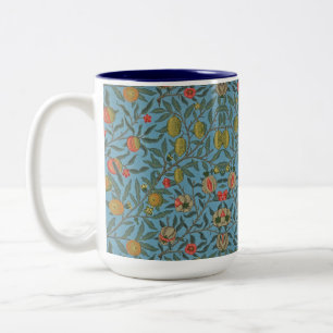 William Morris Mooi Bladerwerk Kleurrijke Vruchten Tweekleurige Koffiemok
