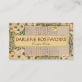 William Morris Mooi Bloemen Lijst Visitekaartje (Voorkant)