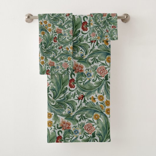 William Morris  Mooi Bloemen Patroon Bad Handdoek (Insitu)