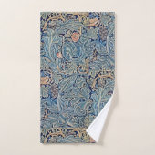 William Morris Mooi Bloemenpatroon Blauw Roze Bad Handdoek (Handdoek)