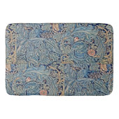 William Morris Mooi Bloemenpatroon Blauw Roze Badmat (Voorkant)