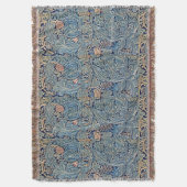 William Morris Mooi Bloemenpatroon Blauw Roze Deken (Voorkant Verticaal)