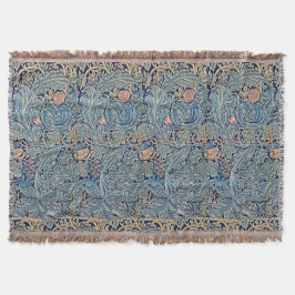 William Morris Mooi Bloemenpatroon Blauw Roze Deken