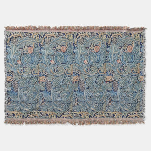 William Morris Mooi Bloemenpatroon Blauw Roze Deken