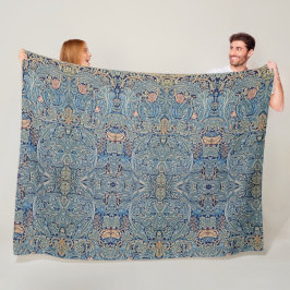 William Morris Mooi Bloemenpatroon Blauw Roze Fleece Deken