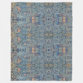William Morris Mooi Bloemenpatroon Blauw Roze Fleece Deken (Voorkant)