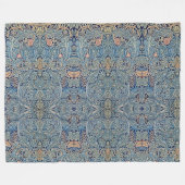 William Morris Mooi Bloemenpatroon Blauw Roze Fleece Deken (Voorkant (Horizontaal))