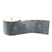 William Morris Mooi Bloemenpatroon Blauw Roze Grosgrain Lint (Spoel)