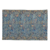 William Morris Mooi Bloemenpatroon Blauw Roze Kussensloop (Achterkant-Links)