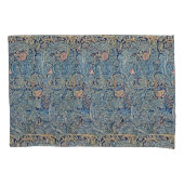 William Morris Mooi Bloemenpatroon Blauw Roze Kussensloop (Voorkant-Links)