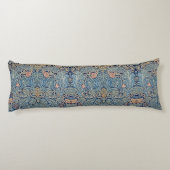 William Morris Mooi Bloemenpatroon Blauw Roze Lichaamskussen (Achterkant)