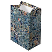 William Morris Mooi Bloemenpatroon Blauw Roze Medium Cadeauzakje (Voorkant Gekanteld)