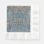 William Morris Mooi Bloemenpatroon Blauw Roze Servet (Voorkant)