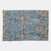 William Morris Mooi Bloemenpatroon Blauw Roze Theedoek (Horizontaal)