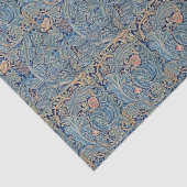William Morris Mooi Bloemenpatroon Blauw Roze Tissuepapier (Detail)