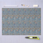 William Morris Mooi Bloemenpatroon Blauw Roze Tissuepapier (Craft)