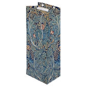 William Morris Mooi Bloemenpatroon Blauw Roze Wijn Cadeautas (Achterkant Gekanteld)
