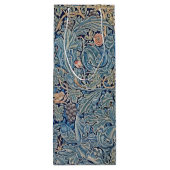 William Morris Mooi Bloemenpatroon Blauw Roze Wijn Cadeautas (Achterkant)